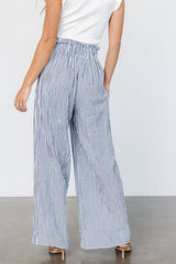 Delphi Wide Leg Pants | Navy Stripe