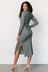Denver Ribbed Midi Dress | Heathered Jade