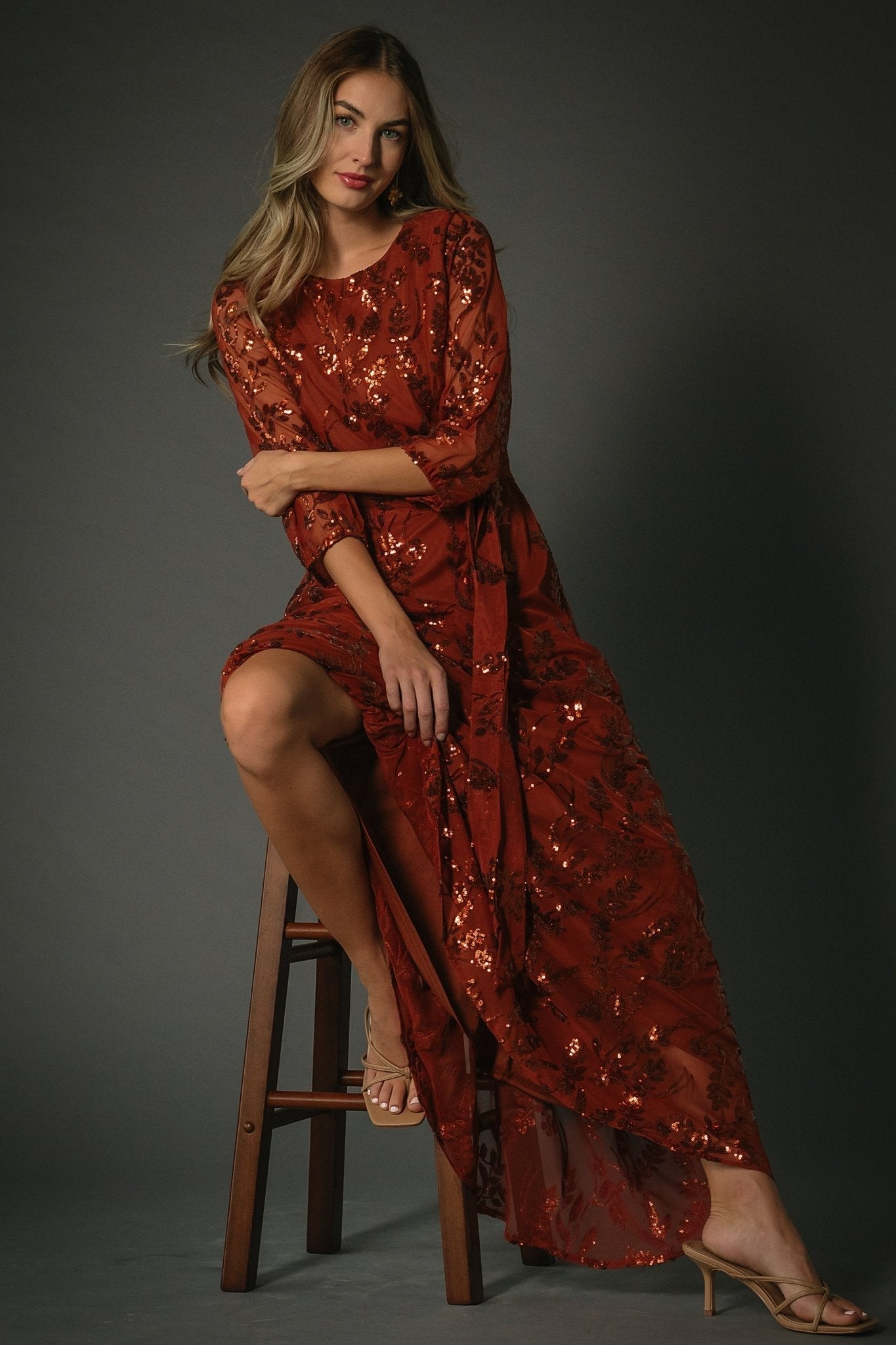 Destiny Sequin Maxi Dress | Cinnamon