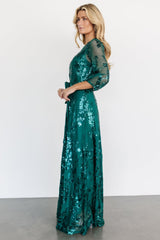 Destiny Sequin Maxi Dress | Emerald