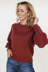 Devri Pointelle Sweater | Rust