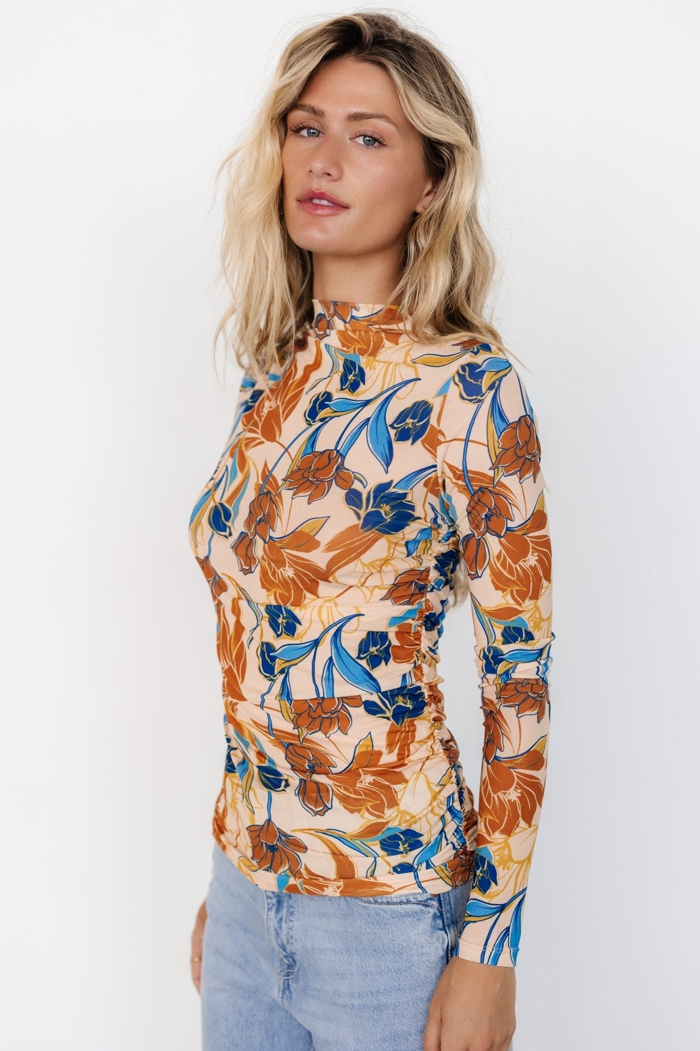 Dom Sheer Top | Taupe Multi