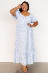 Durban Maxi Dress | Dusty Blue Print
