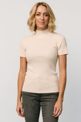 Edie Mock Neck Top | Cream
