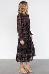 Edith Pleated Dress | Navy + Copper