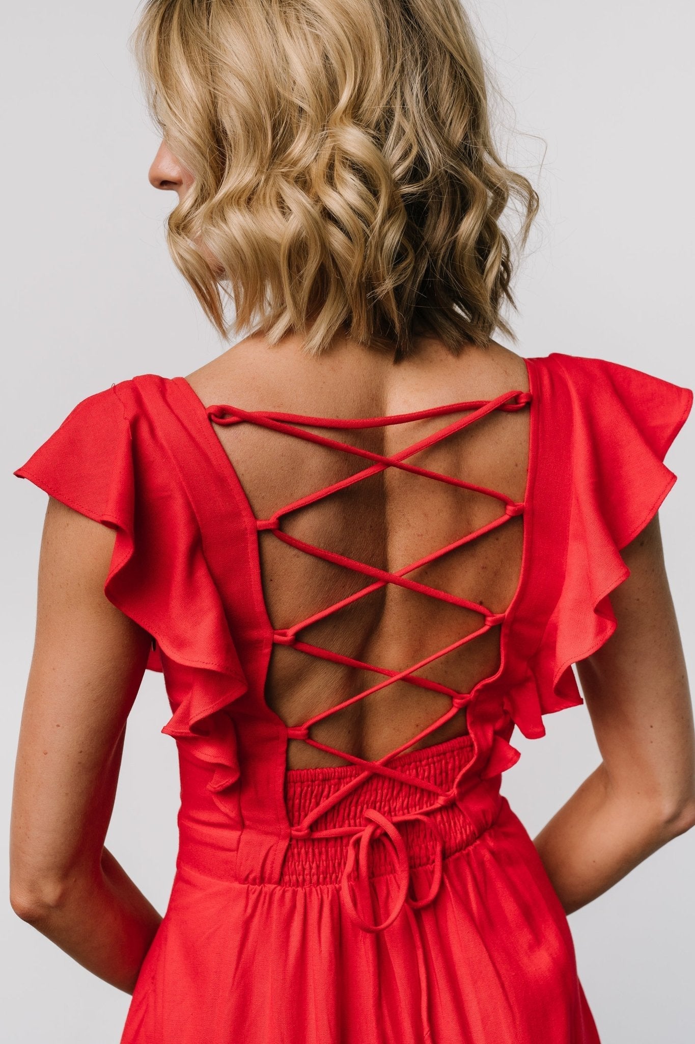 Elena Midi Dress | Red