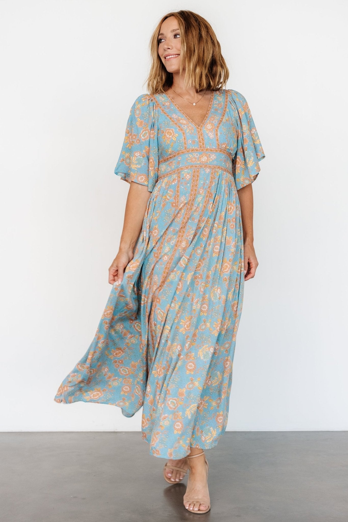 Elissa Maxi Dress | Dusty Blue Floral