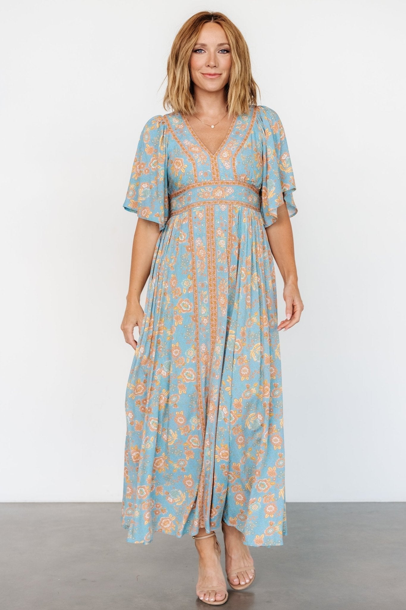 Elissa Maxi Dress | Dusty Blue Floral