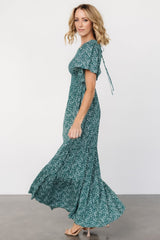 Eliza Maxi Dress | Green Print