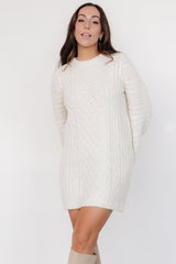 Ellis Cable Knit Sweater Dress | Ivory