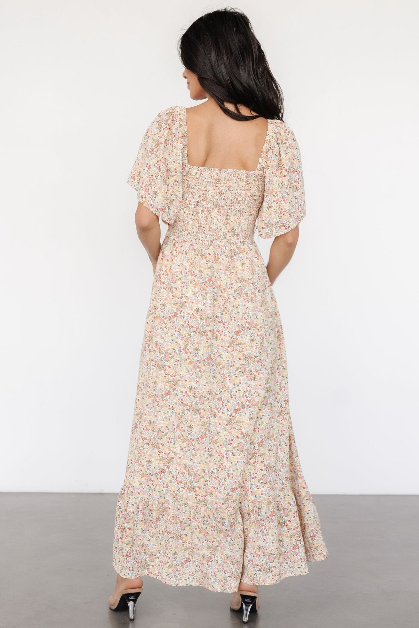 Ellory Smocked Midi Dress | Golden Multi Floral