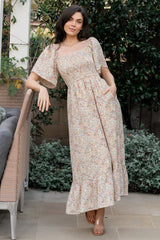 Ellory Smocked Midi Dress | Golden Multi Floral