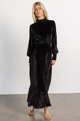 Elodie Velvet Maxi Dress | Black