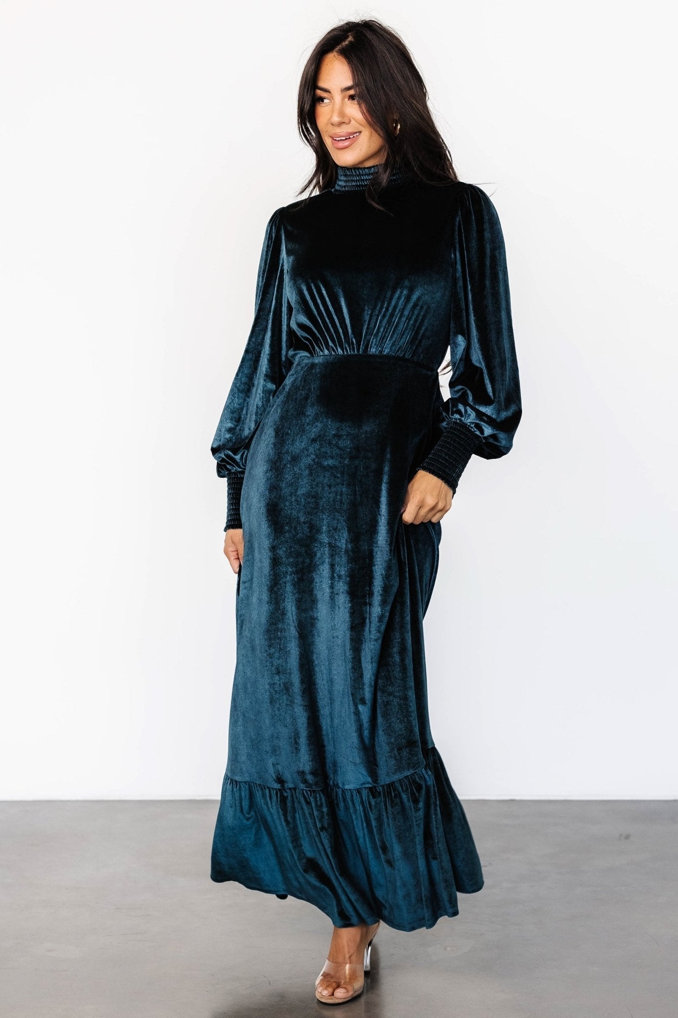 Elodie Velvet Maxi Dress | Jade