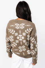 Elsa Sweater | Olive + Off White