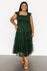 Emma Smocked Tulle Dress | Green