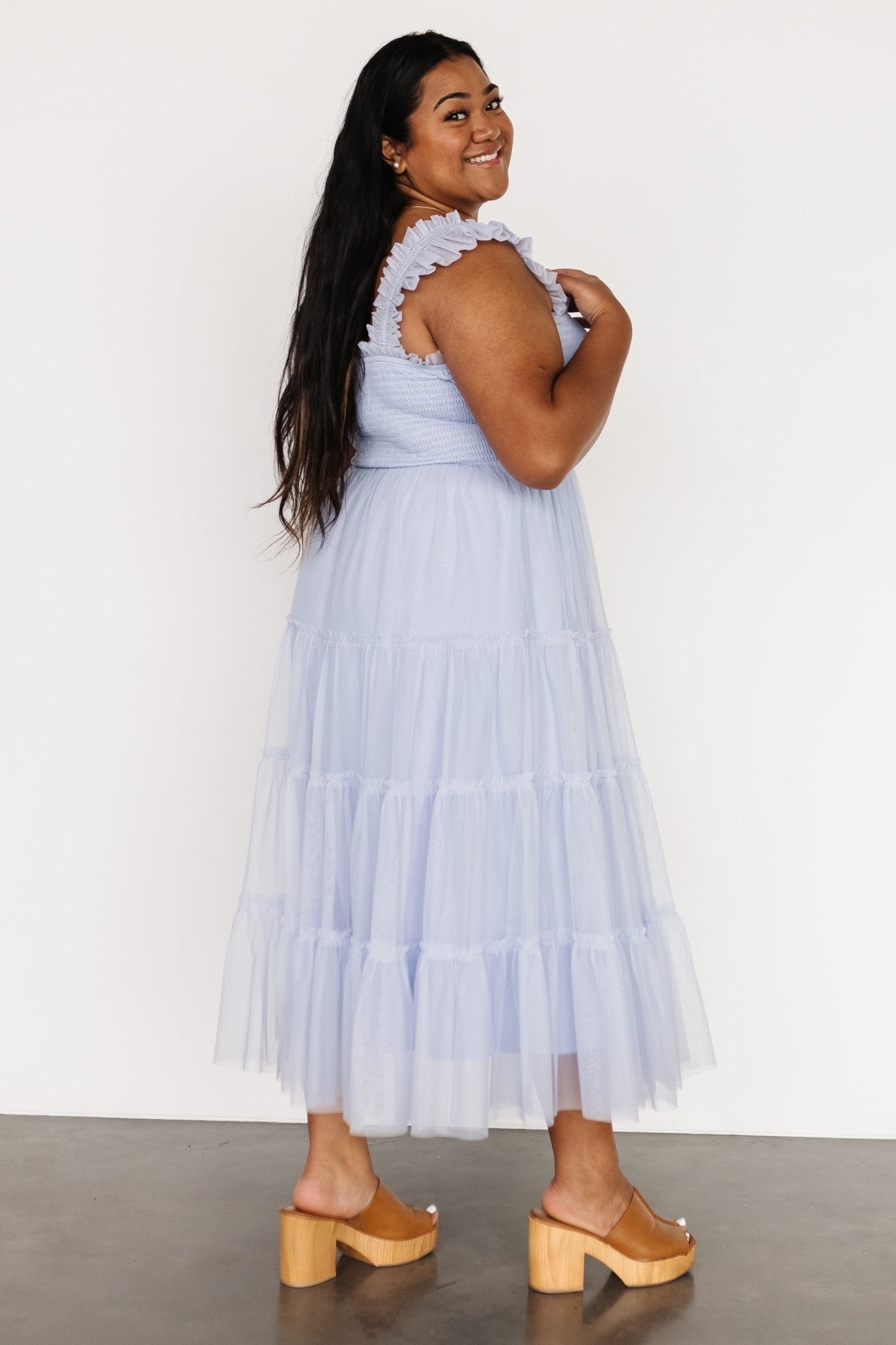 Emma Smocked Tulle Dress | Light Blue