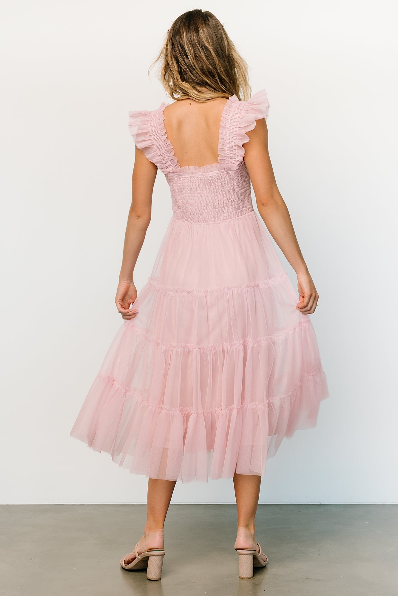 Emma Smocked Tulle Dress | Mauve