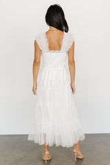 Emma Smocked Tulle Dress | Off White