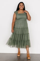 Emma Smocked Tulle Dress | Sage