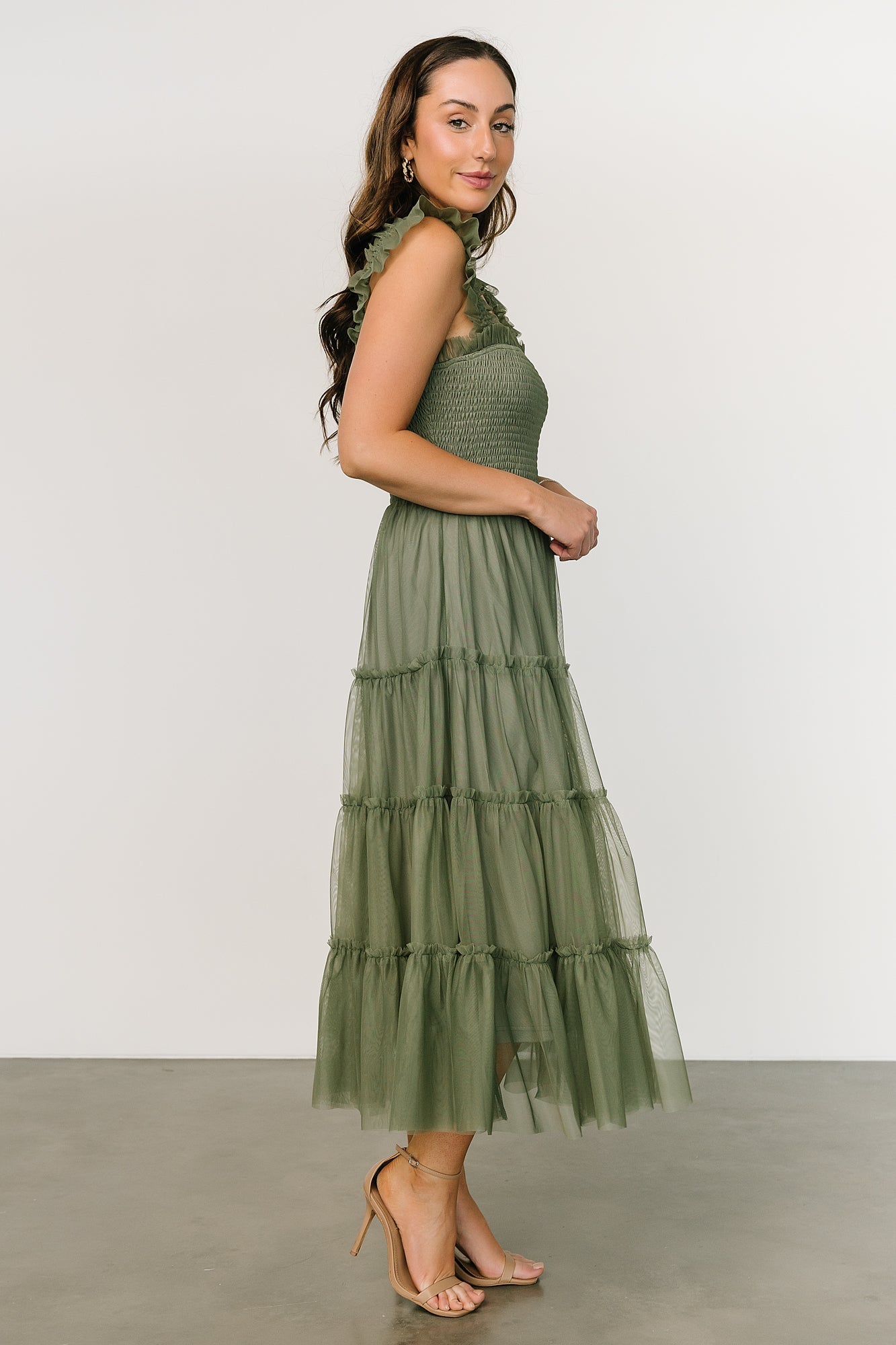 Emma Smocked Tulle Dress | Sage
