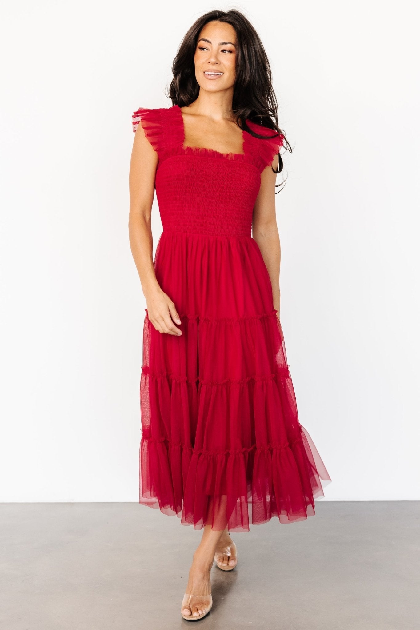 Emma Smocked Tulle Dress | Scarlet