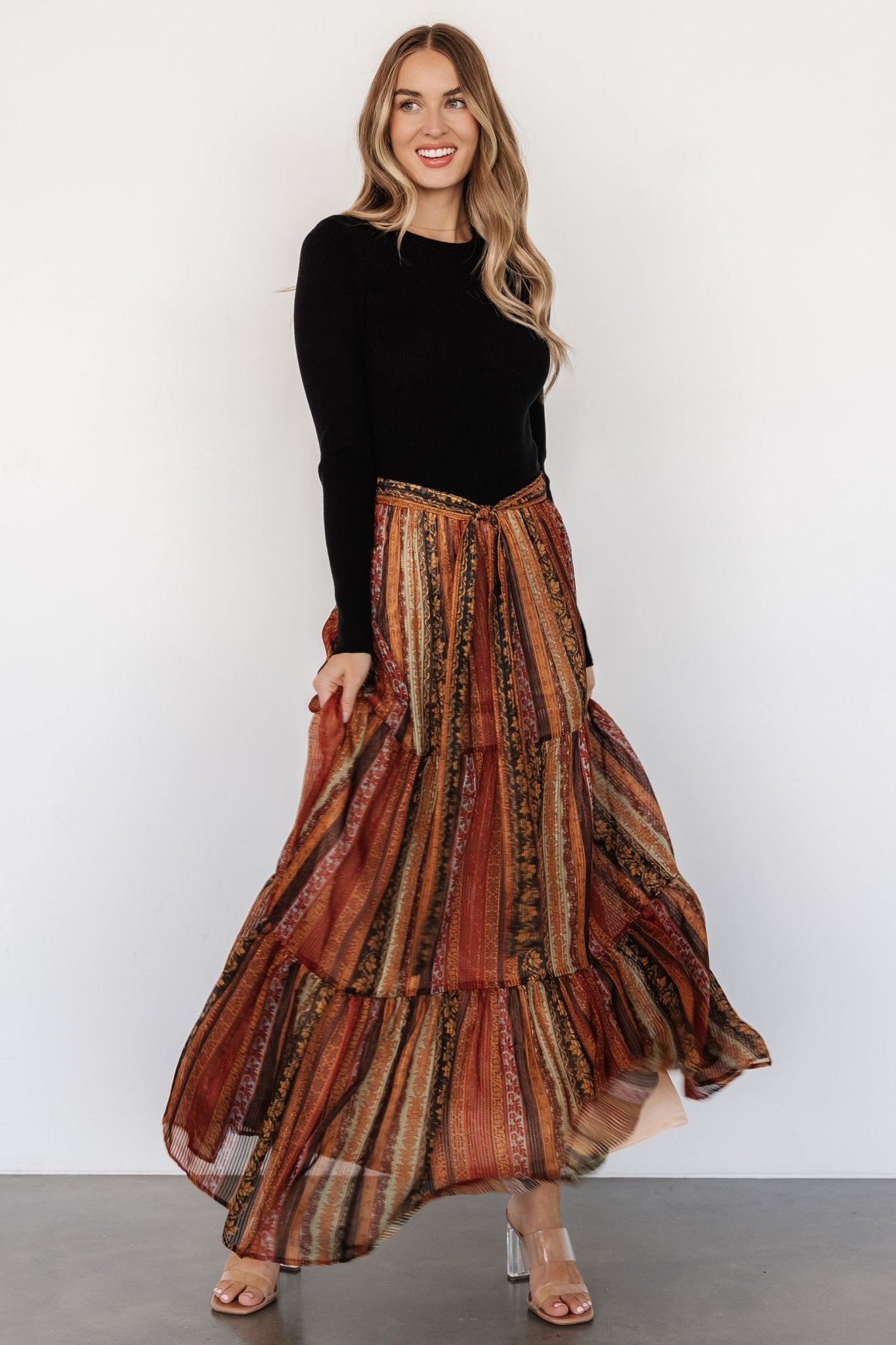 Emryn Sweater Dress | Black + Multi Print