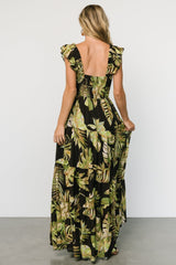 Encinitas Maxi Dress | Tropical Green + Black