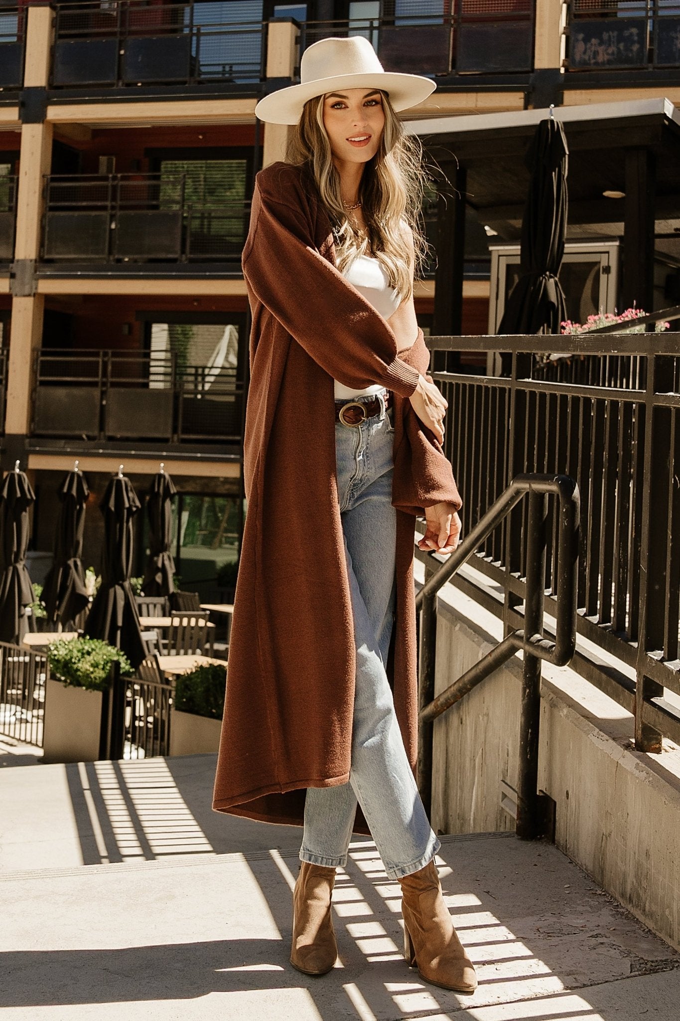 Ethel Long Cardigan | Dark Brown