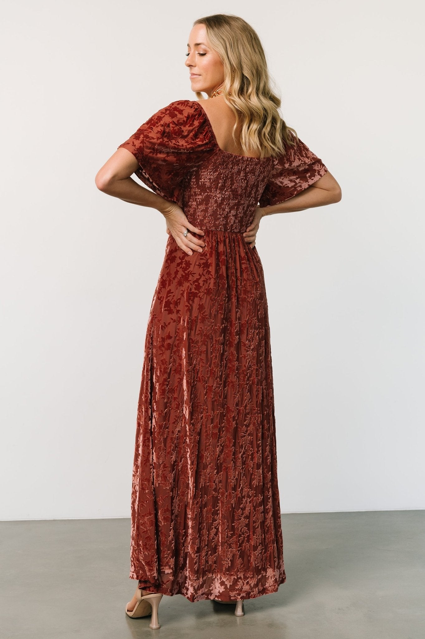 Everley Velvet Maxi Dress | Cinnamon