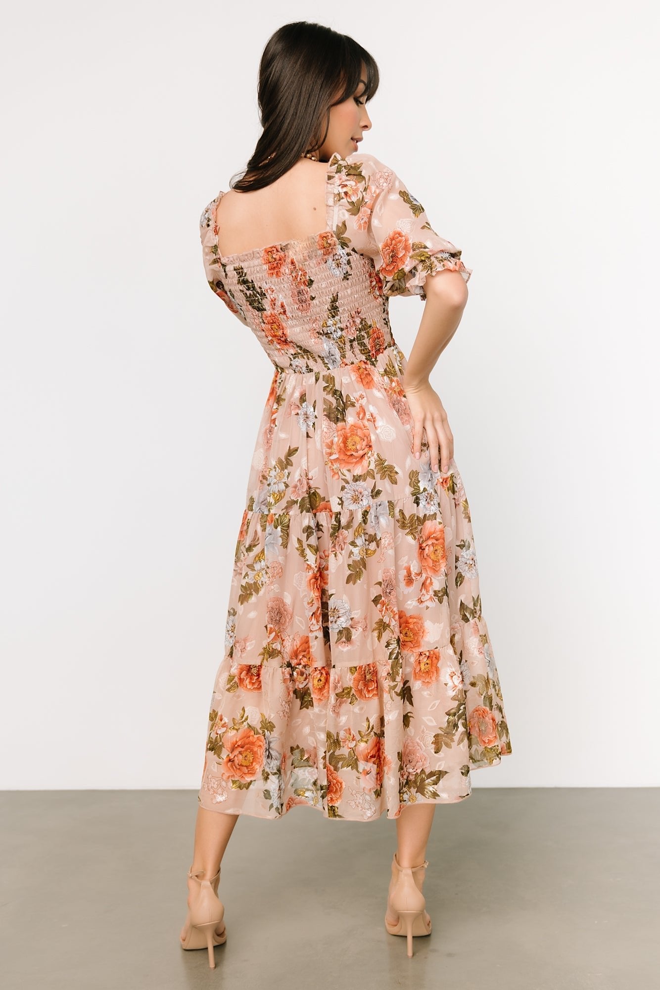 Fabian Jacquard Midi Dress | Dusty Mauve Multi