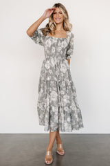 Fabian Jacquard Midi Dress | Dusty Sage