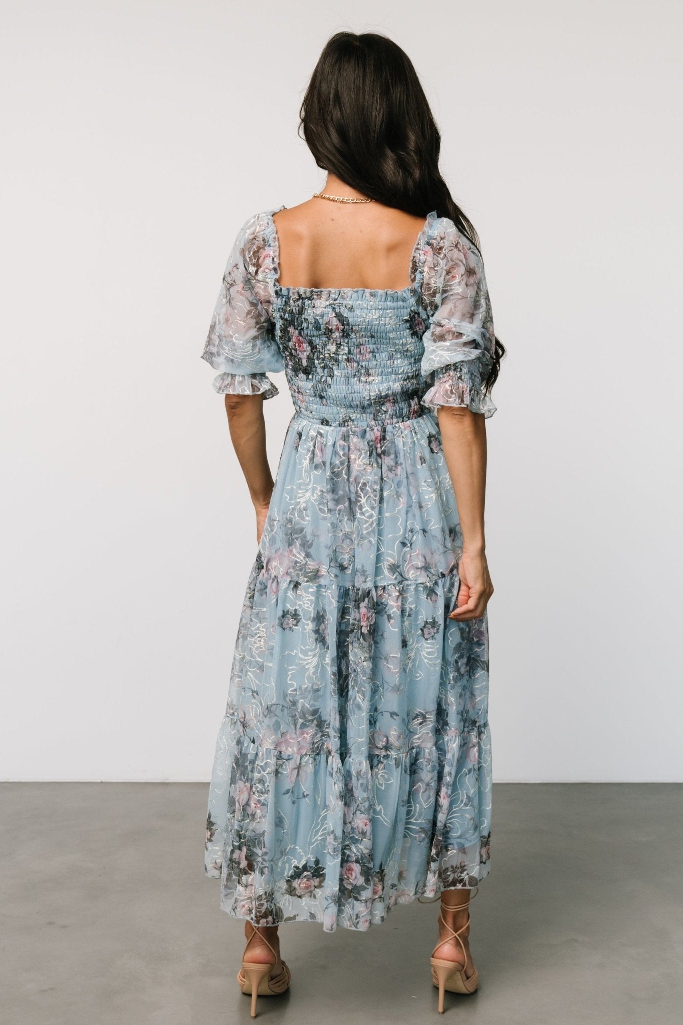 Fabian Jacquard Midi Dress | Light Blue Multi