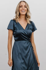 Fabric Swatch - Krystal Satin | Deep Blue