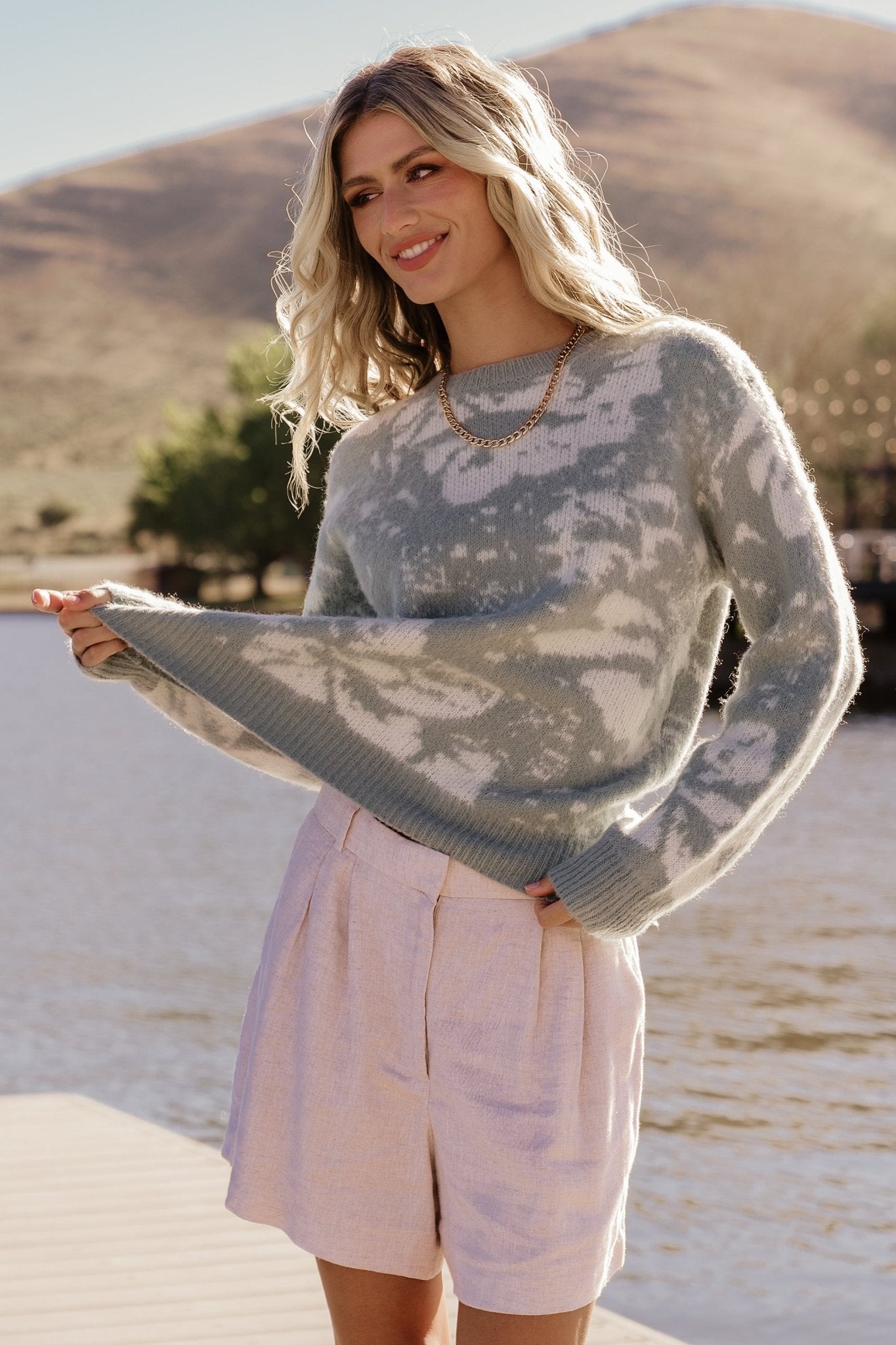 Fairbanks Sweater | Blue Sage Print