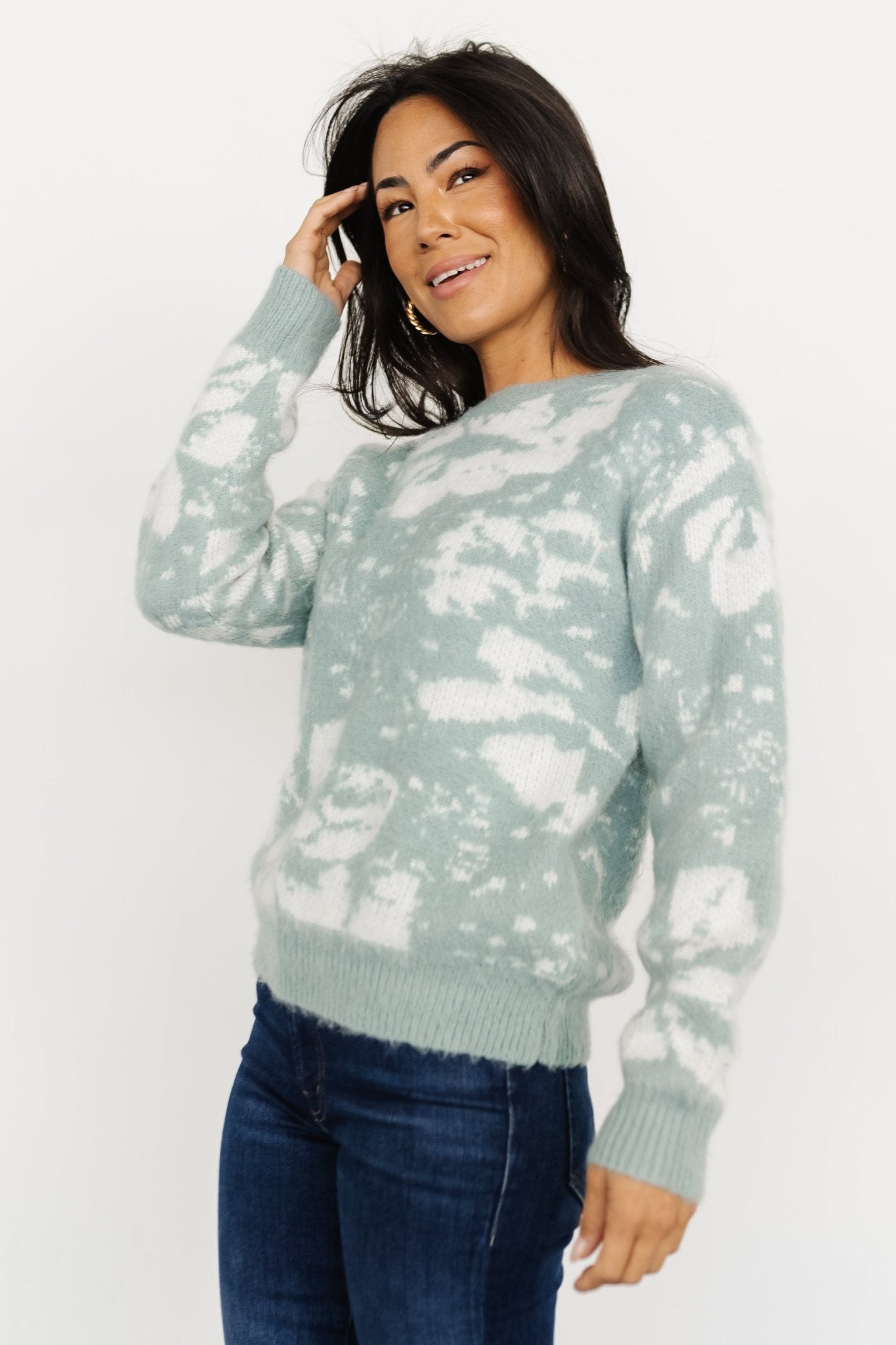 Fairbanks Sweater | Blue Sage Print