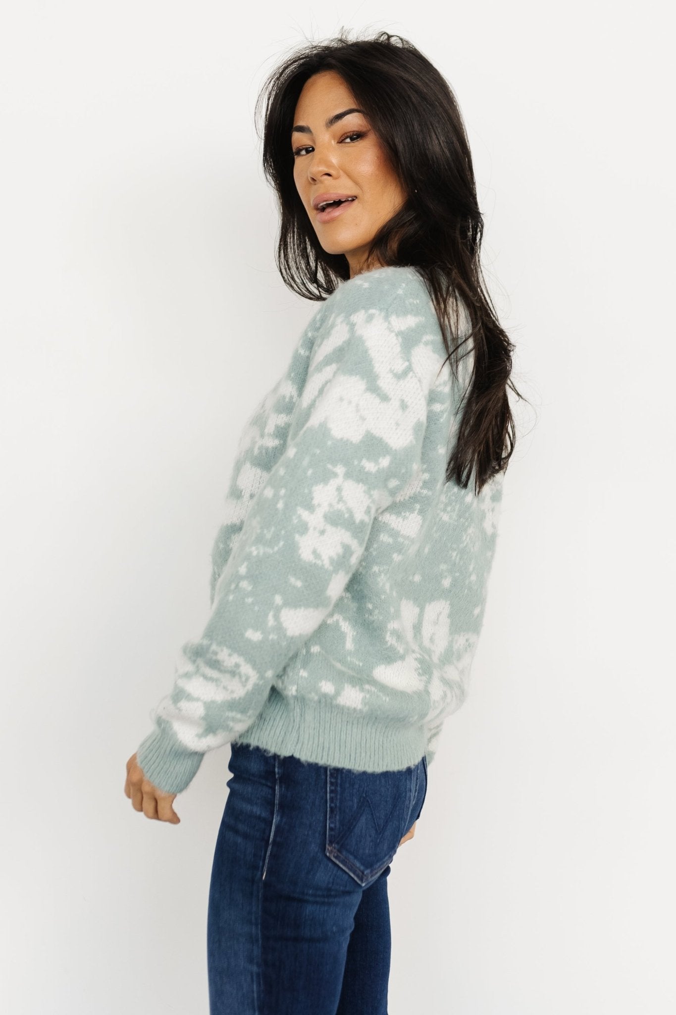 Fairbanks Sweater | Blue Sage Print