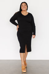 Fairmount Ribbed Midi Dress | Black