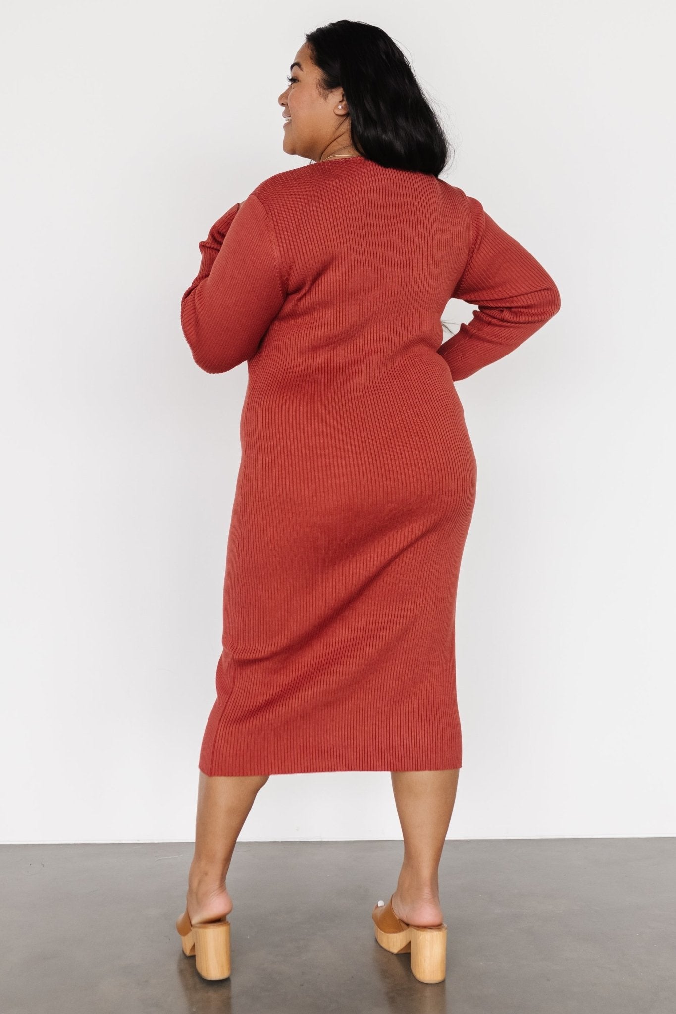 Fairmount Ribbed Midi Dress | Clay