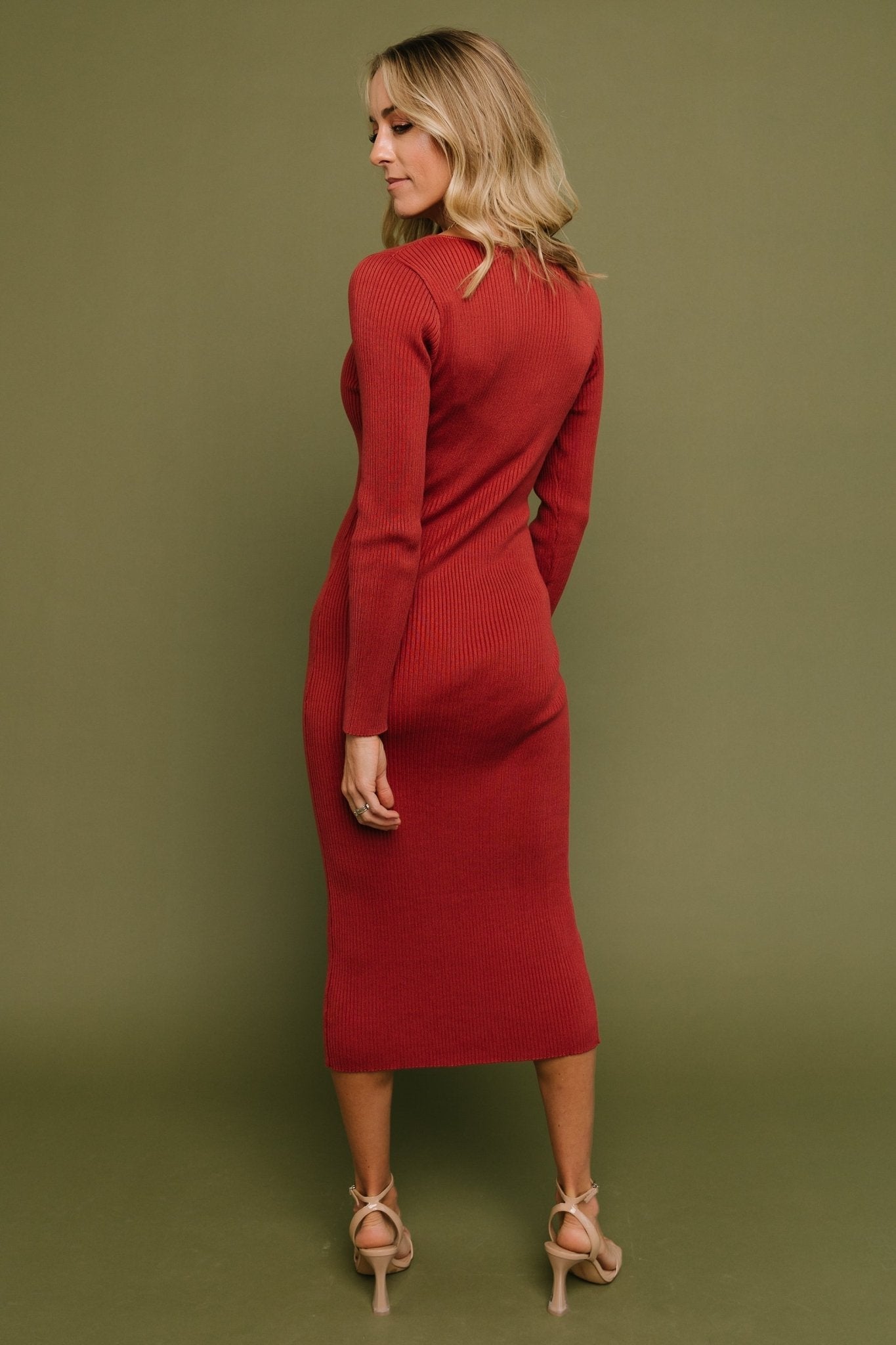 Fairmount Ribbed Midi Dress | Clay