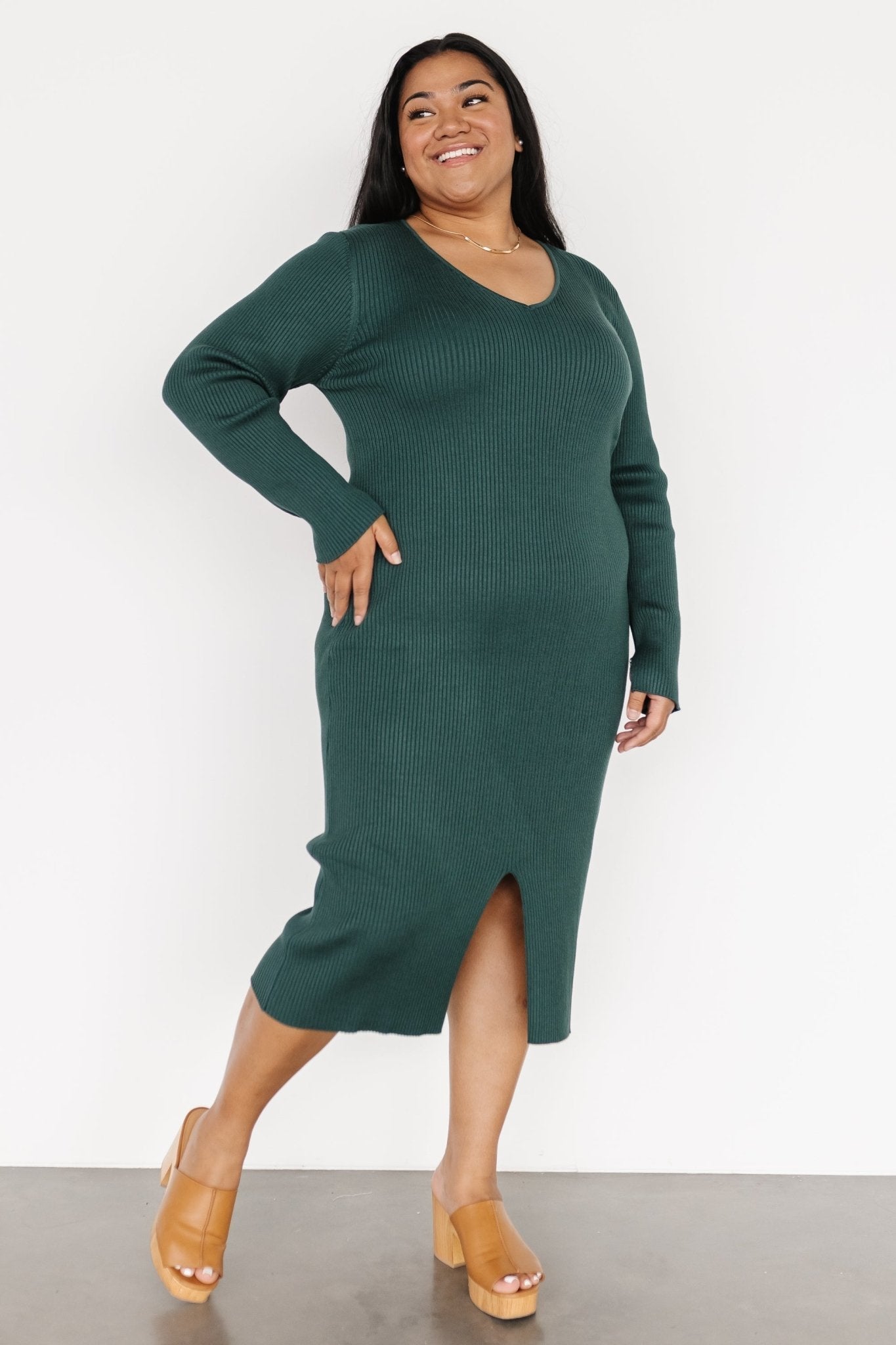 Fairmount Ribbed Midi Dress | Green