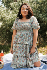 Felicia Tiered Maxi Dress | Green Multi