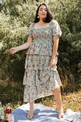 Felicia Tiered Maxi Dress | Green Multi