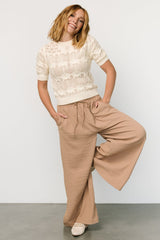 Florence Textured Pants | Beige