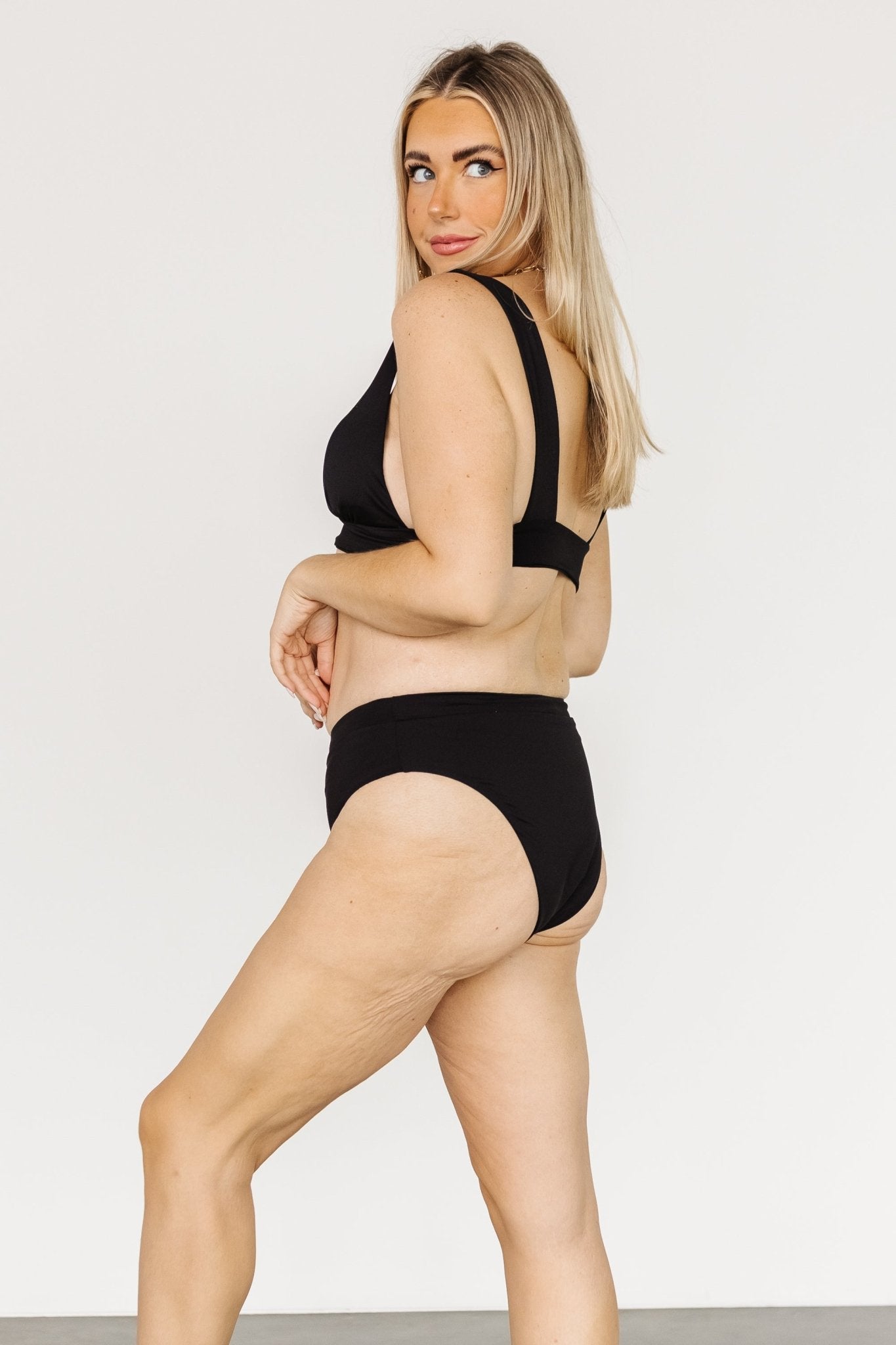 Formentera High Waist Bikini Bottom | Black