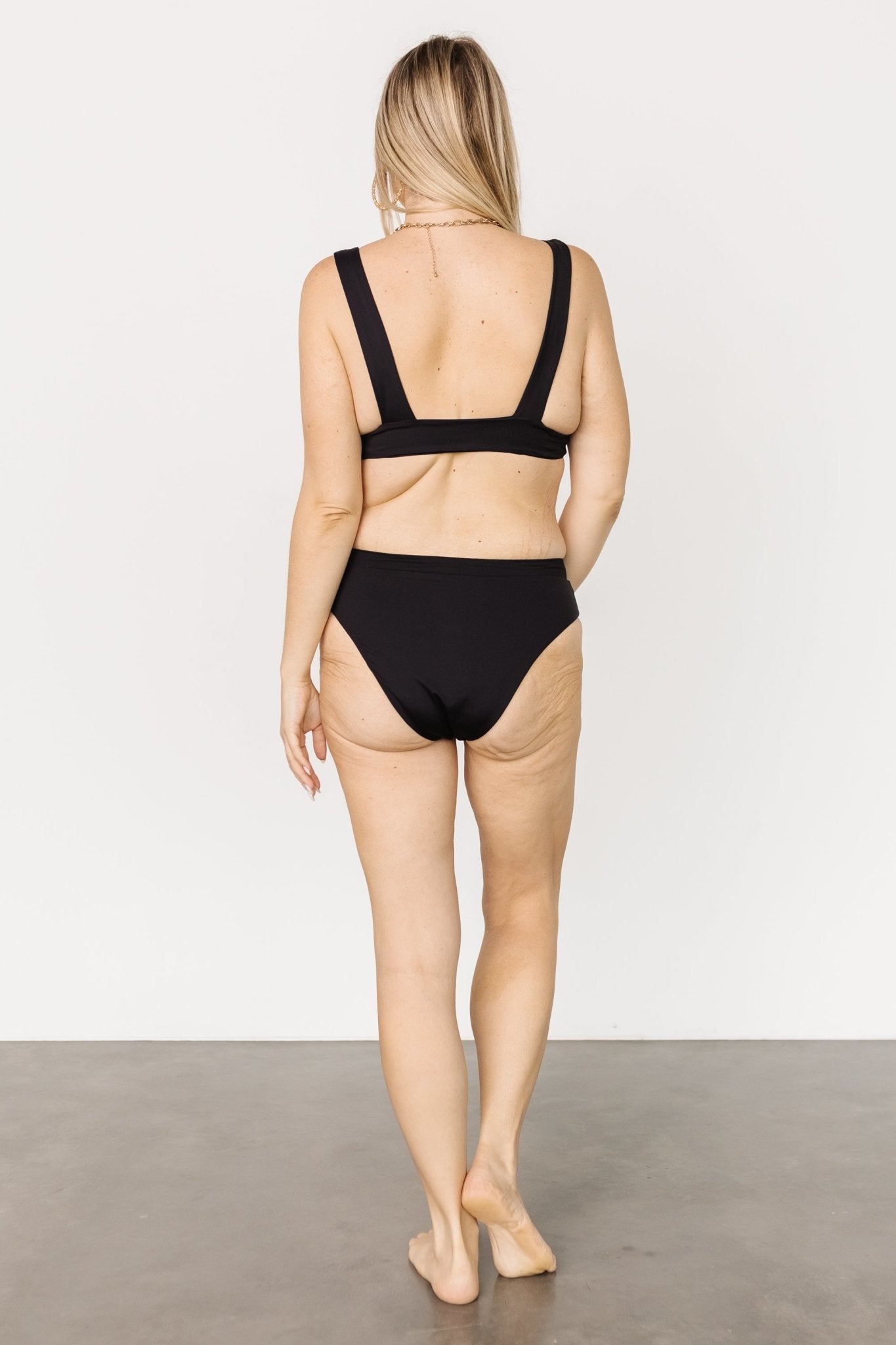 Formentera High Waist Bikini Bottom | Black
