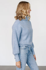 Frannie Knit Turtleneck Sweater | Blue