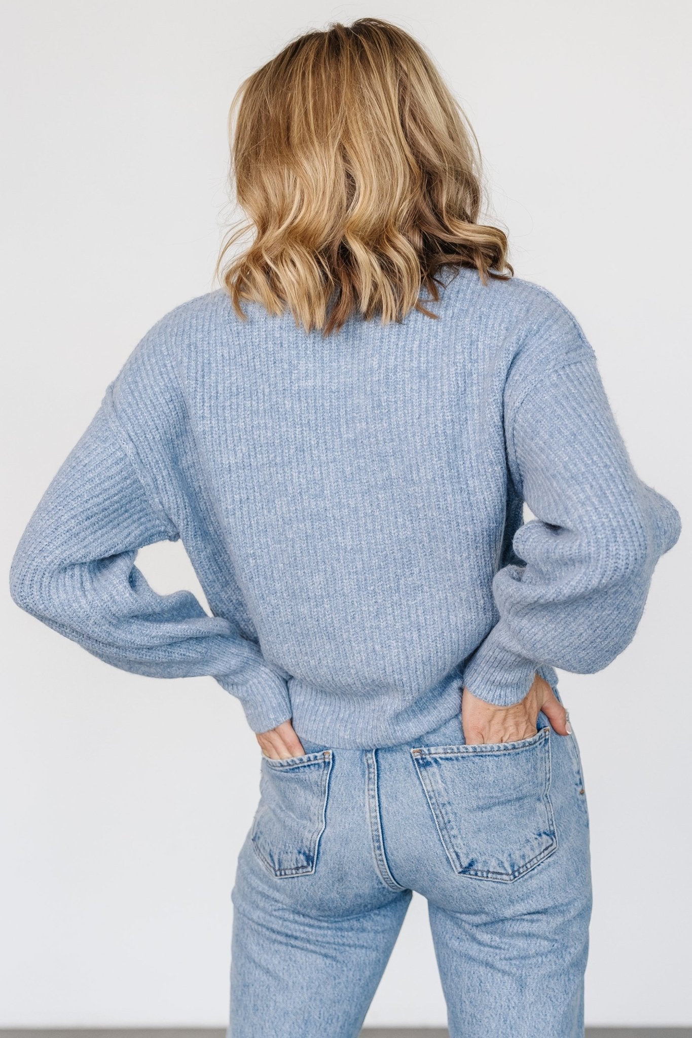 Frannie Knit Turtleneck Sweater | Blue
