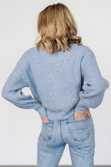 Frannie Knit Turtleneck Sweater | Blue