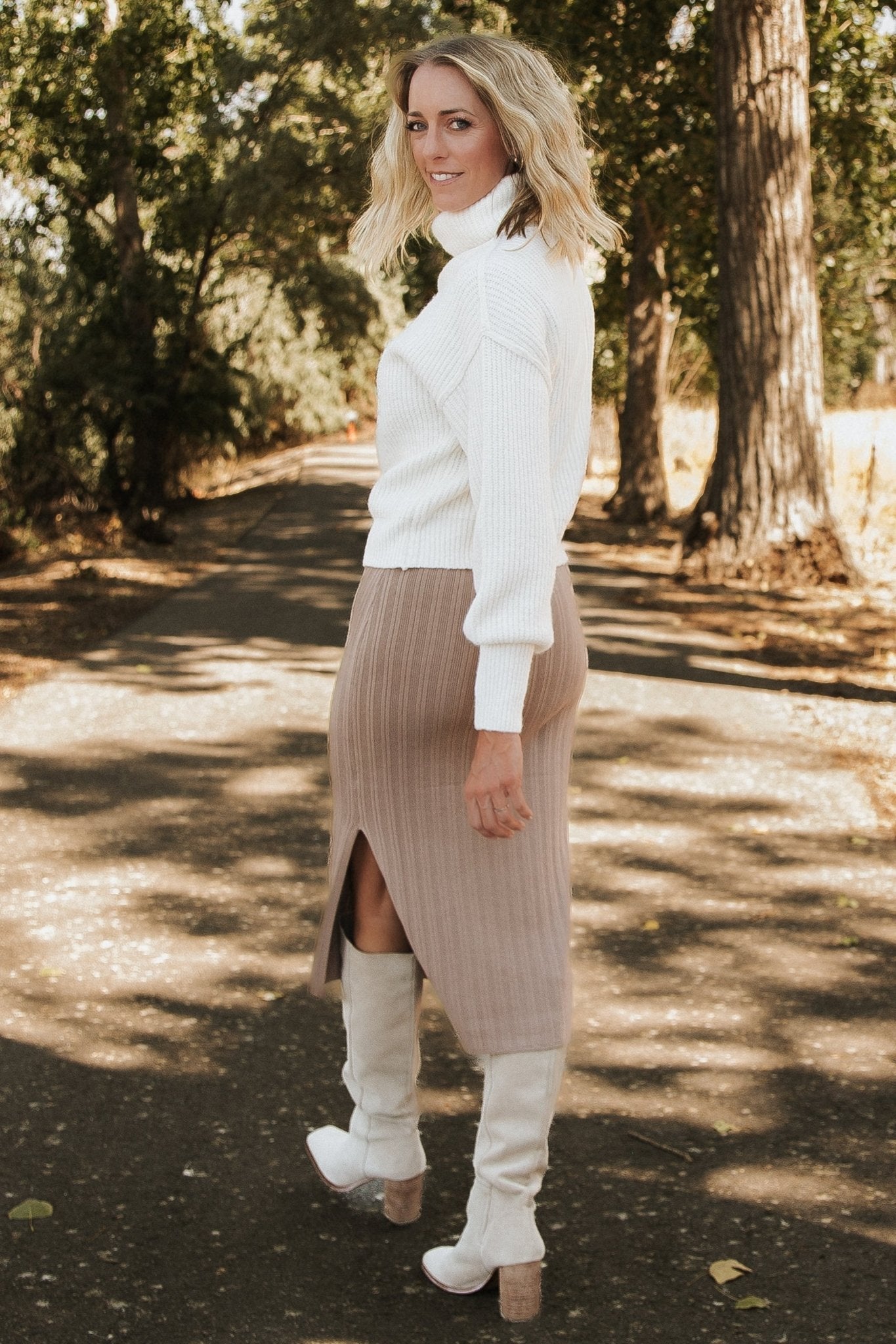 Frannie Knit Turtleneck Sweater | Cream